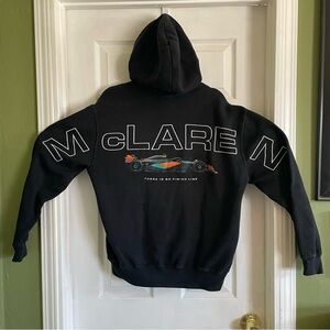 Hollister McLaren Formula 1 Team collab Black Hoodie Sweatshirt Size Medium